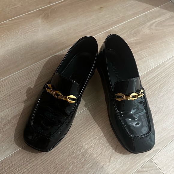 Jimmy Choo Black Patent Tilda Loafers - Picture 1 of 5